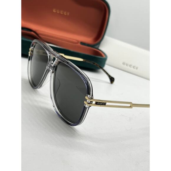 NEW Gucci GG1105S 001 Grey Gradient Frame Aviator Sunglasses - Picture 6 of 9